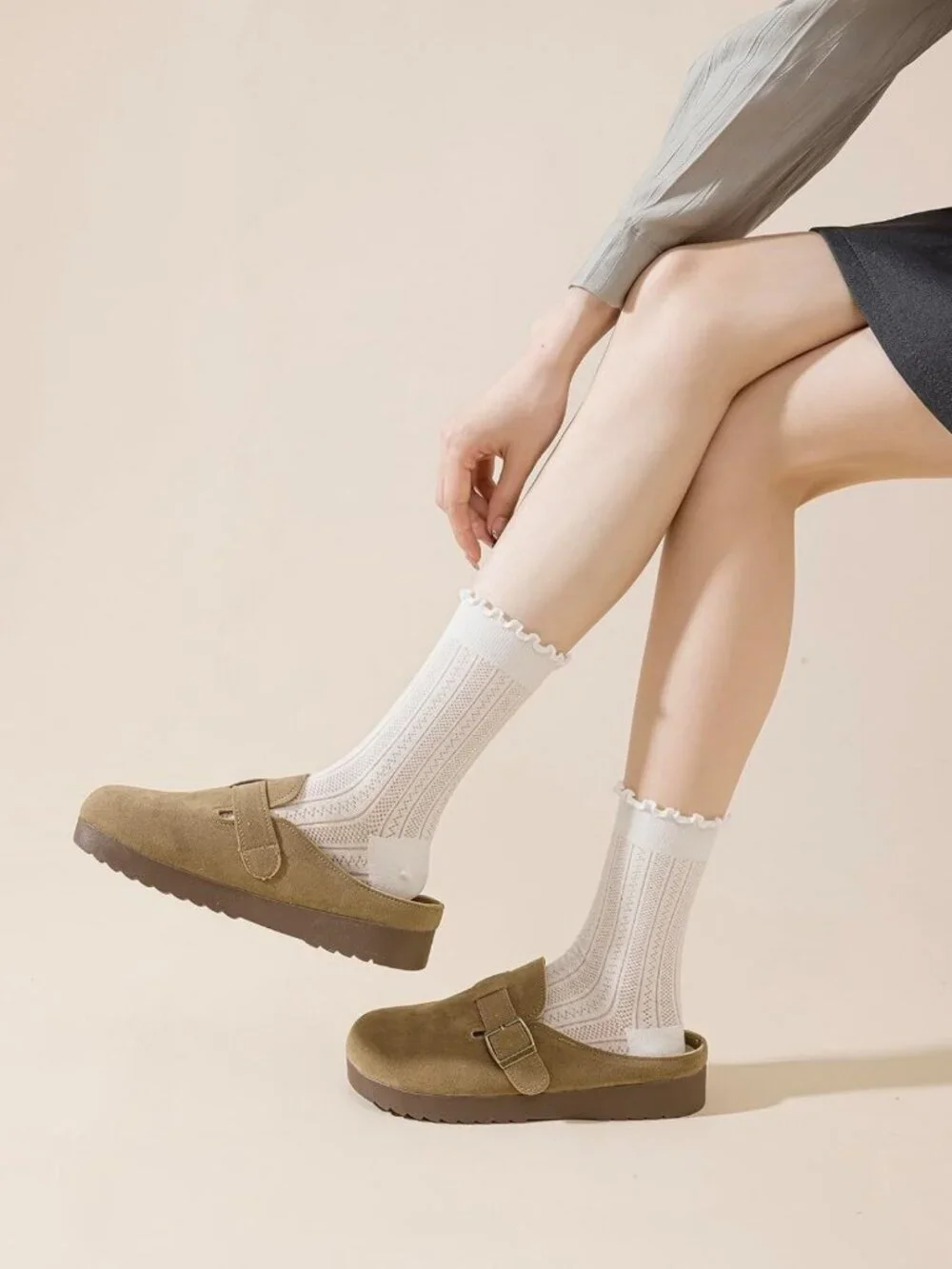 Cute Lace Ruffle Socks - 6 Pairs Frilly Cotton Crew Ankle Socks for Girls